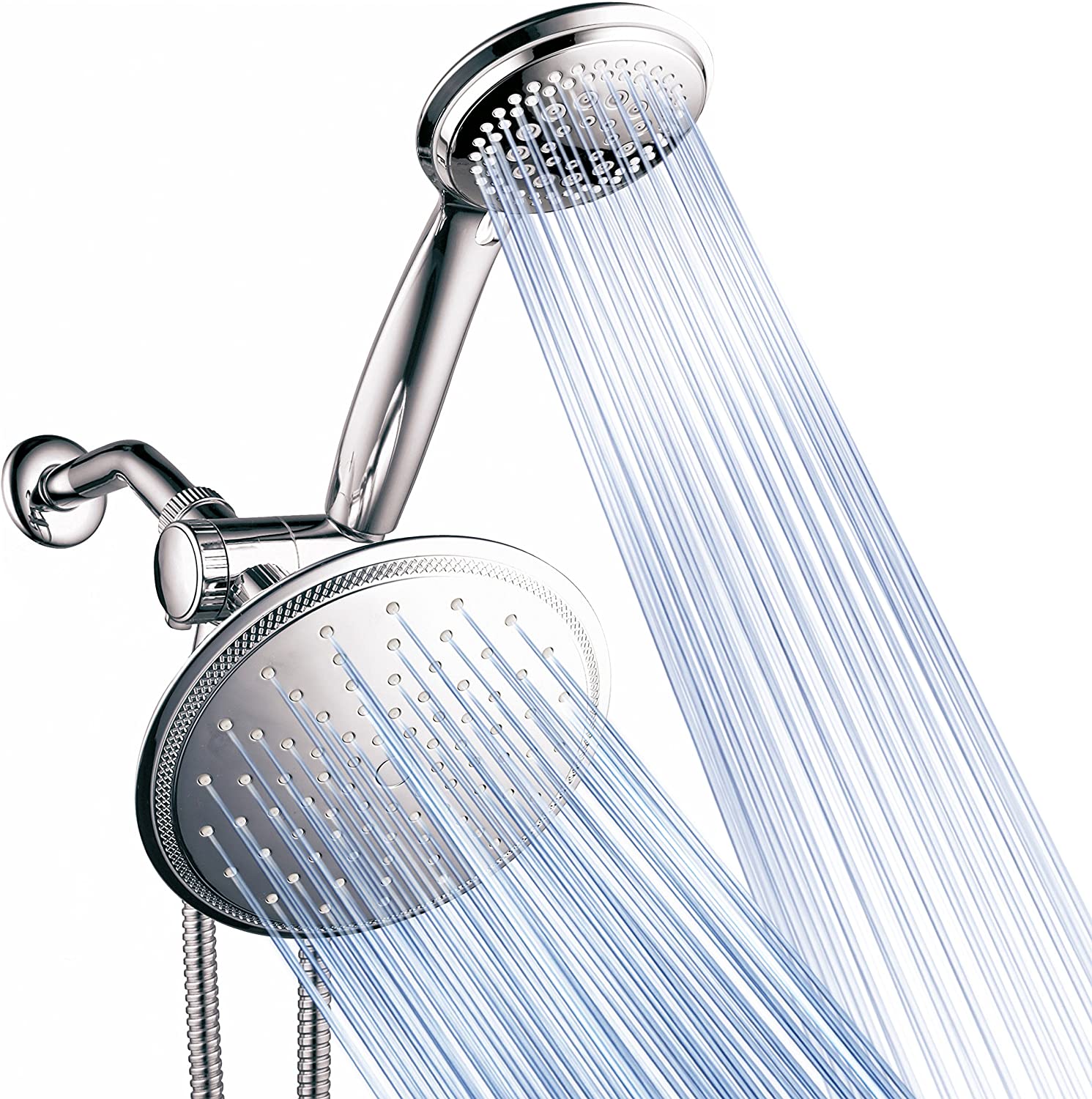 dual shower heads - DreamSpa 3-way 8-Setting Dual Rainfall Shower Head
